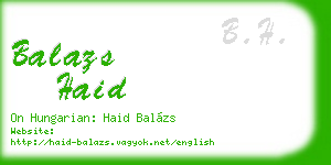 balazs haid business card